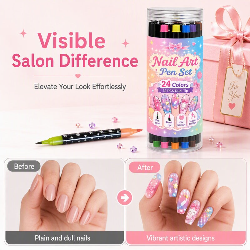 24-color nail art pen set package