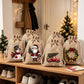 🎄50% OFF NOW! Christmas Drawstring Gift Bags – Rustic Burlap X‑mas Sack Pouches, Santa Snowman Reindeer Print, Reusable Holiday Candy Treat Bags for Gift Wrapping & Party Favors