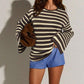 🍂LAST DAY SALE 50% OFF⚡50K+ SOLD💕Women's Casual Oversized Striped Top