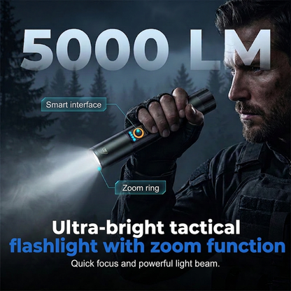 50% OFF💥Ultra-Bright Tactical Flashlight with Zoom Function – Rugged, Waterproof, Rechargeable 🏕️