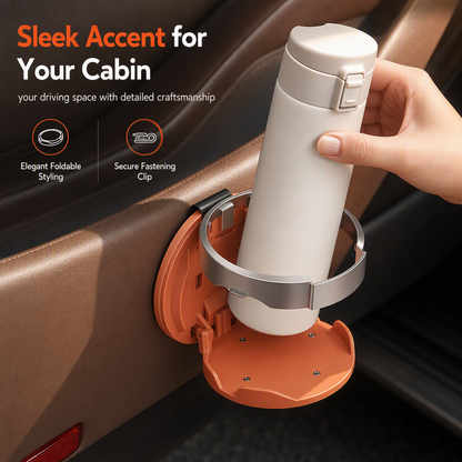 📢Multifunctional Foldable Car Door Cup Holder Large Diameter Drink and Water Bottle Storage Rack