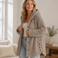 ❄️ Locker geschnittene Damen-Plüschjacke mit Kapuze