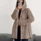 ❄️ Locker geschnittene Damen-Plüschjacke mit Kapuze