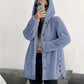 ❄️ Locker geschnittene Damen-Plüschjacke mit Kapuze